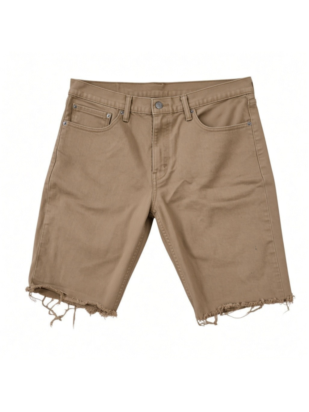 Levi's Men White Tab 511 Brown Cut-Off Cotton Blend Zip-Fly Short 36 Inseam 11